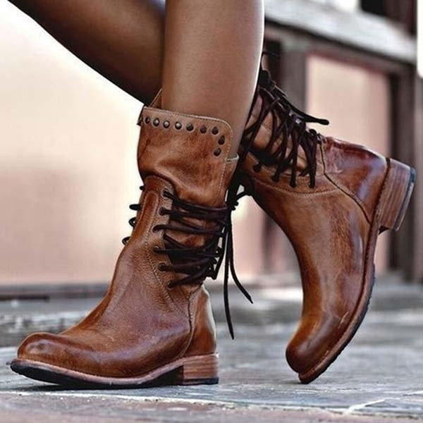 Cassidy Vintage Lace-Up Boots
