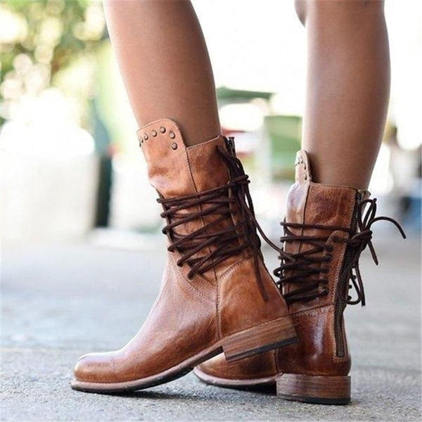 Cassidy Vintage Lace-Up Boots