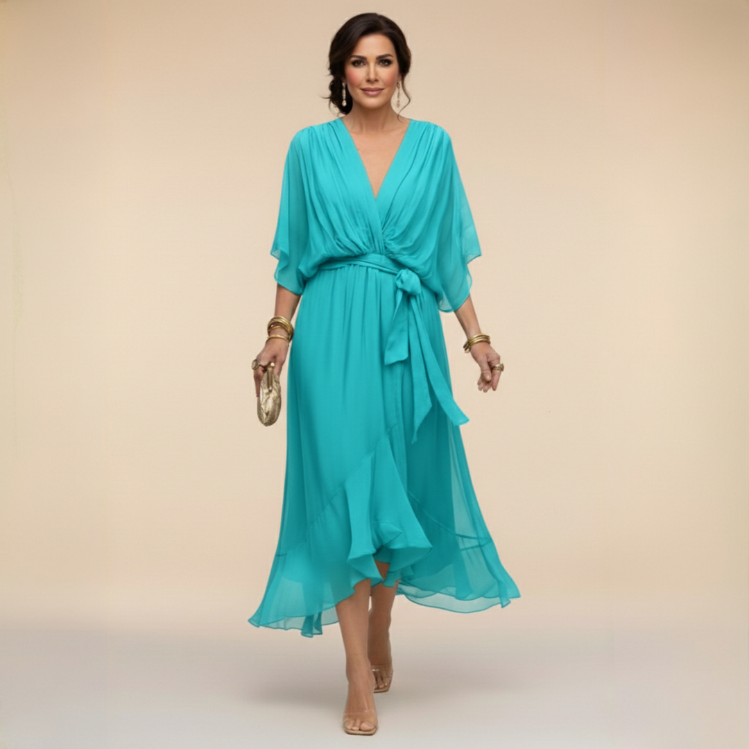 Macey Lightweight Wrap Midi Dress