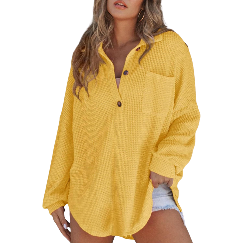 Anna Lightweight Button Tunic Blouse
