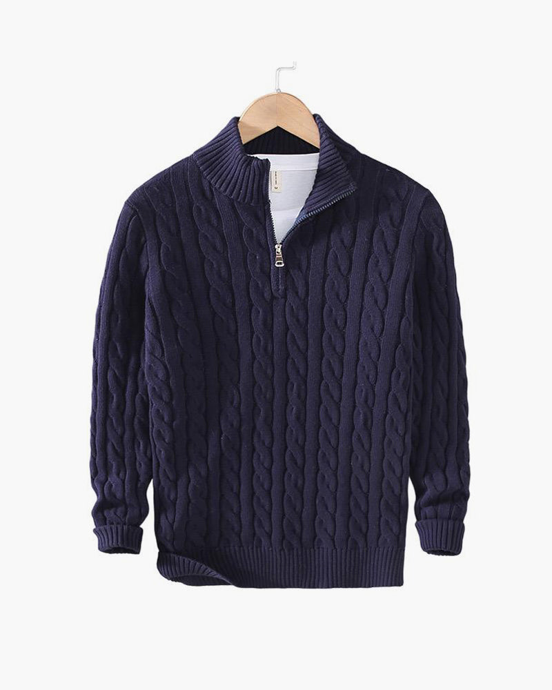 Julian Cable Knit Half-Zip Sweater