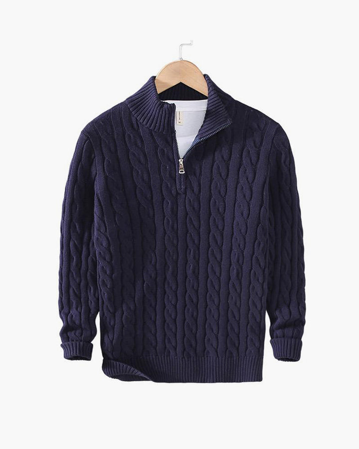 Julian Cable Knit Half-Zip Sweater