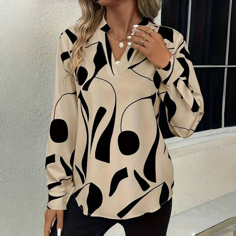 Darlene Abstract Print Blouse