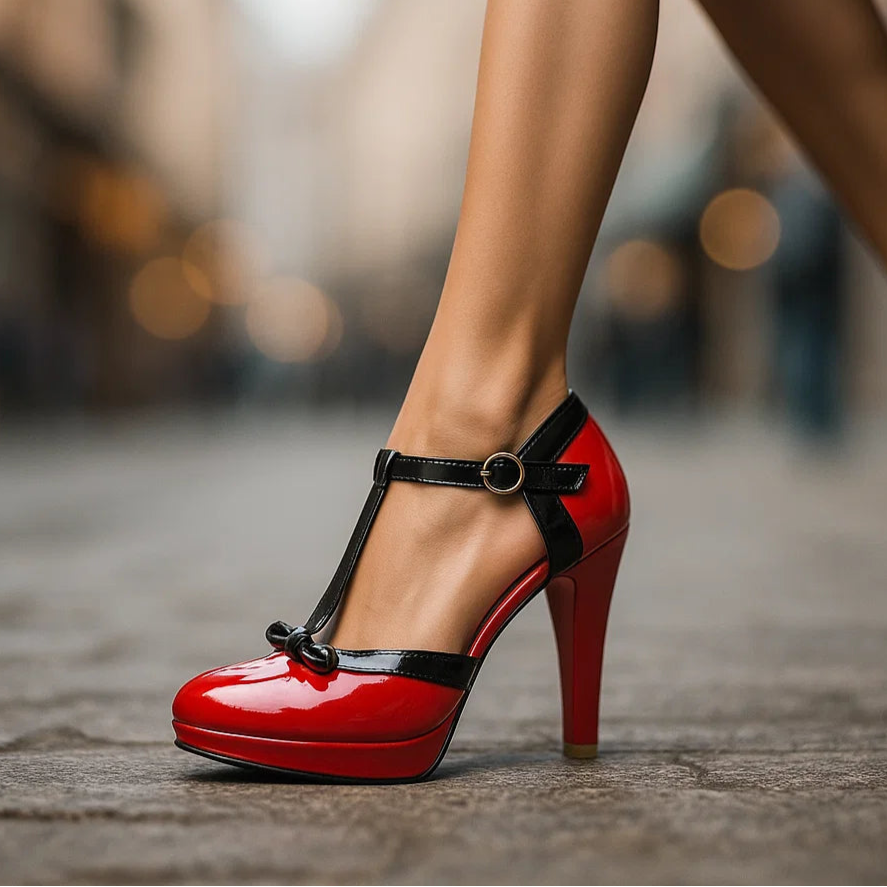 Gianna Bow-Tie Leather Heels