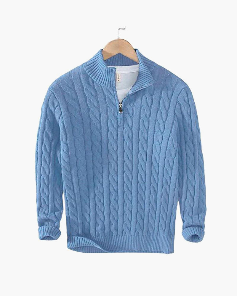 Julian Cable Knit Half-Zip Sweater