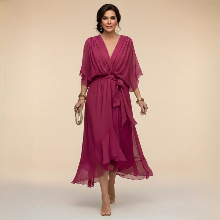 Macey Lightweight Wrap Midi Dress
