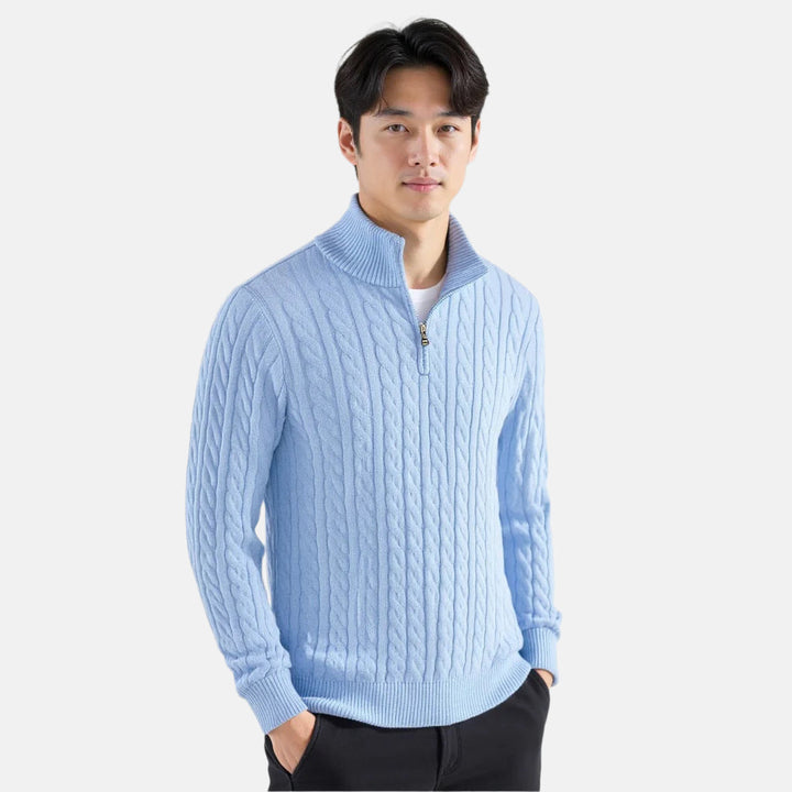 Julian Cable Knit Half-Zip Sweater