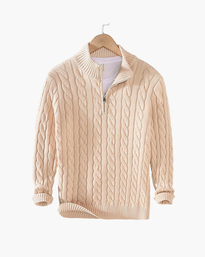 Julian Cable Knit Half-Zip Sweater