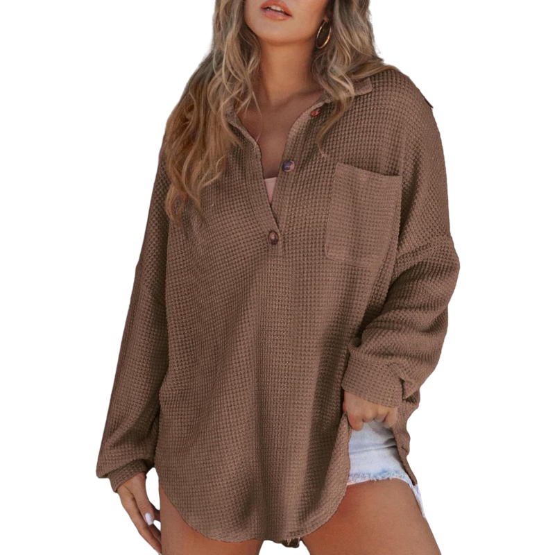 Anna Lightweight Button Tunic Blouse