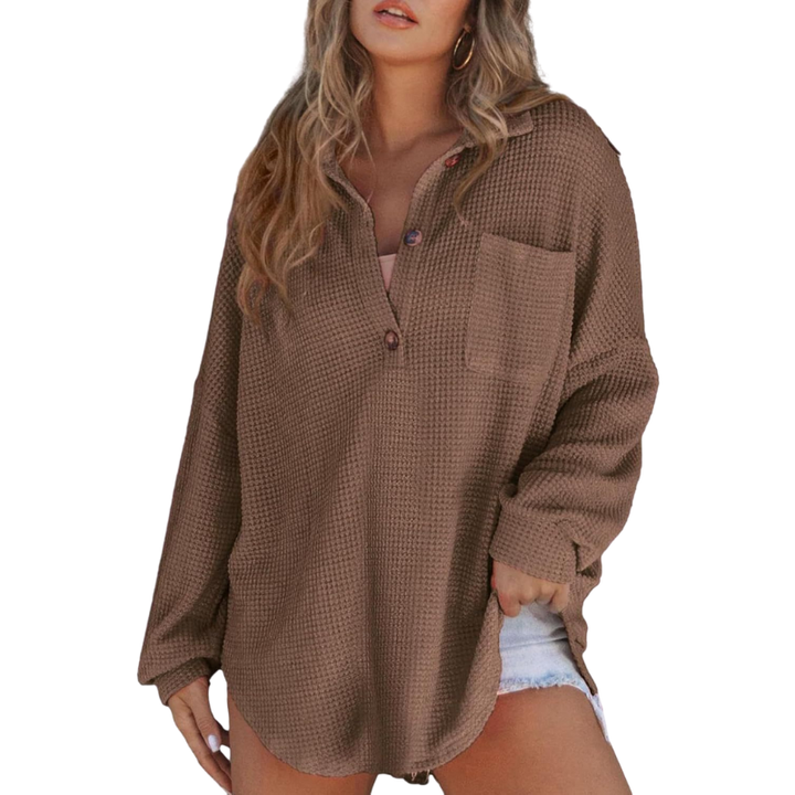 Anna Lightweight Button Tunic Blouse