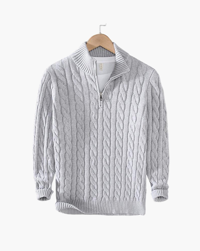 Julian Cable Knit Half-Zip Sweater