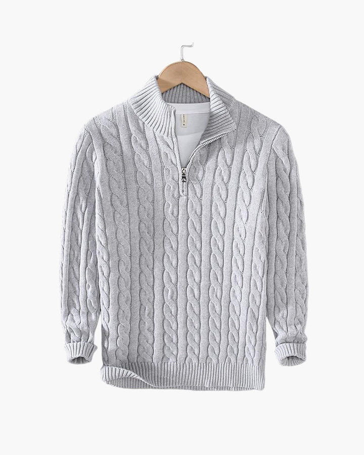 Julian Cable Knit Half-Zip Sweater