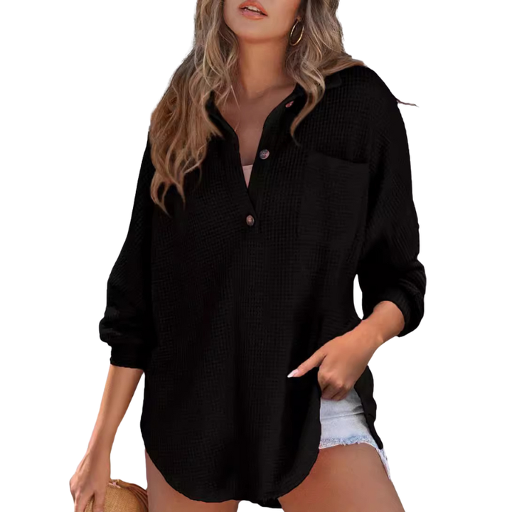 Anna Lightweight Button Tunic Blouse