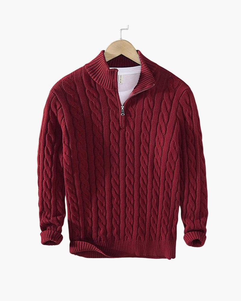 Julian Cable Knit Half-Zip Sweater