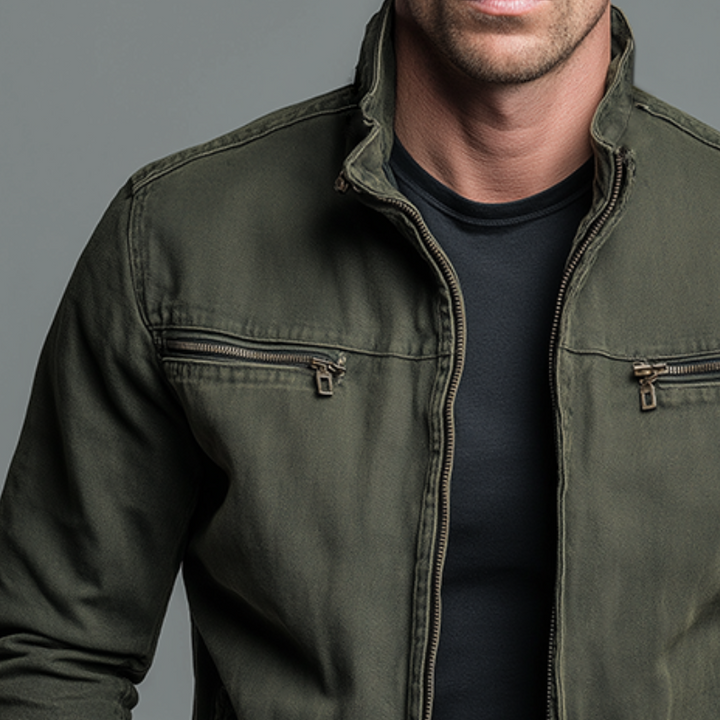Cooper Washed Cotton-Blend Casual Jacket