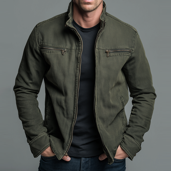 Cooper Washed Cotton-Blend Casual Jacket