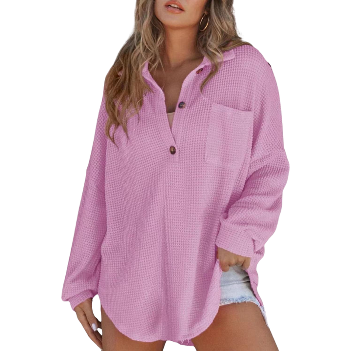 Anna Lightweight Button Tunic Blouse