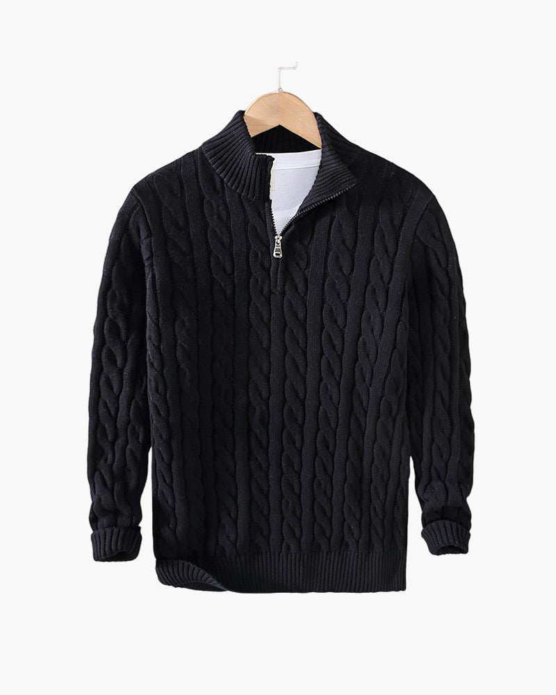 Julian Cable Knit Half-Zip Sweater