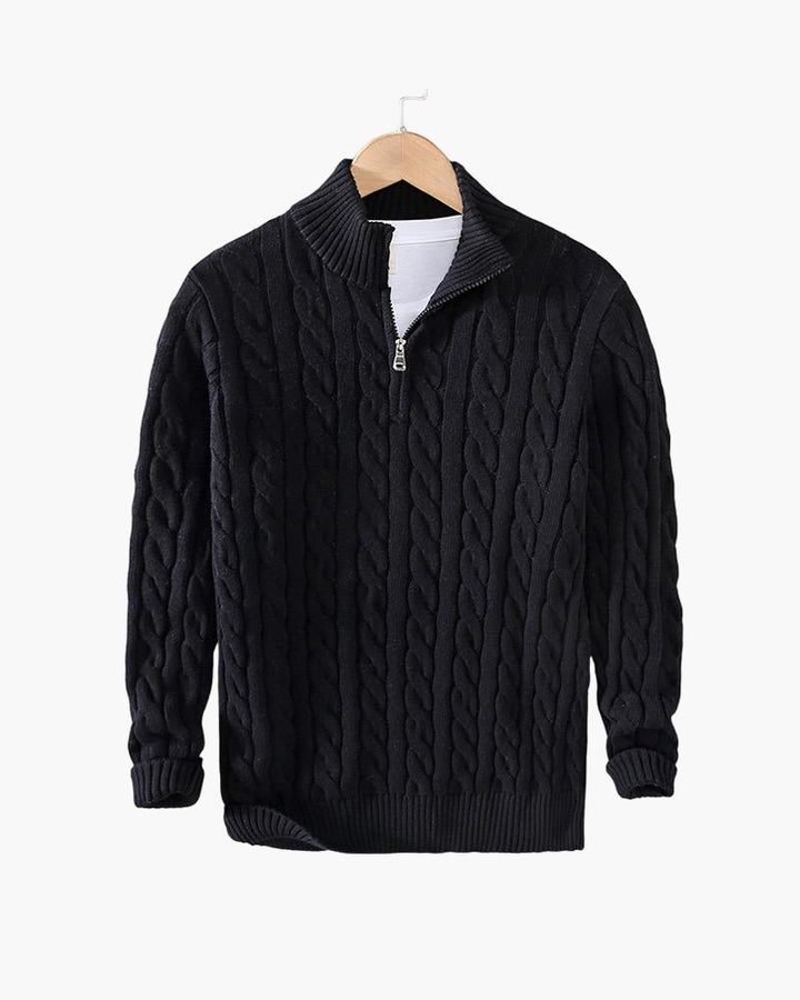 Julian Cable Knit Half-Zip Sweater