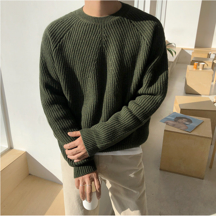 Waylon Cotton Knit Raglan Sleeve Sweater