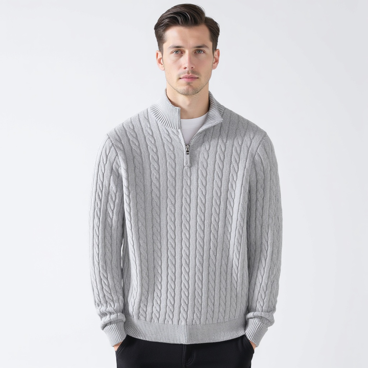 Julian Cable Knit Half-Zip Sweater