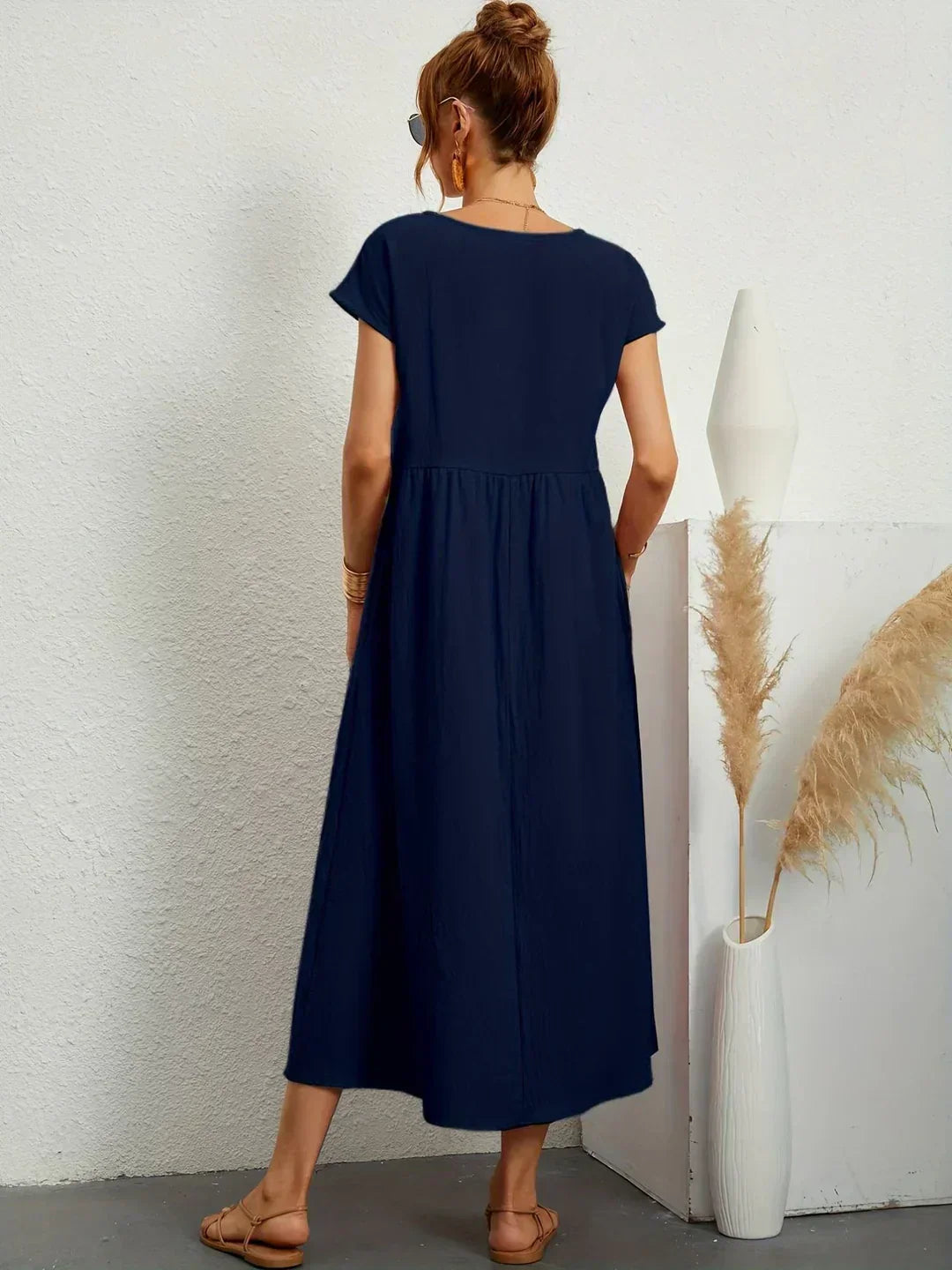 Xenia Classic Pleated Midi Dress