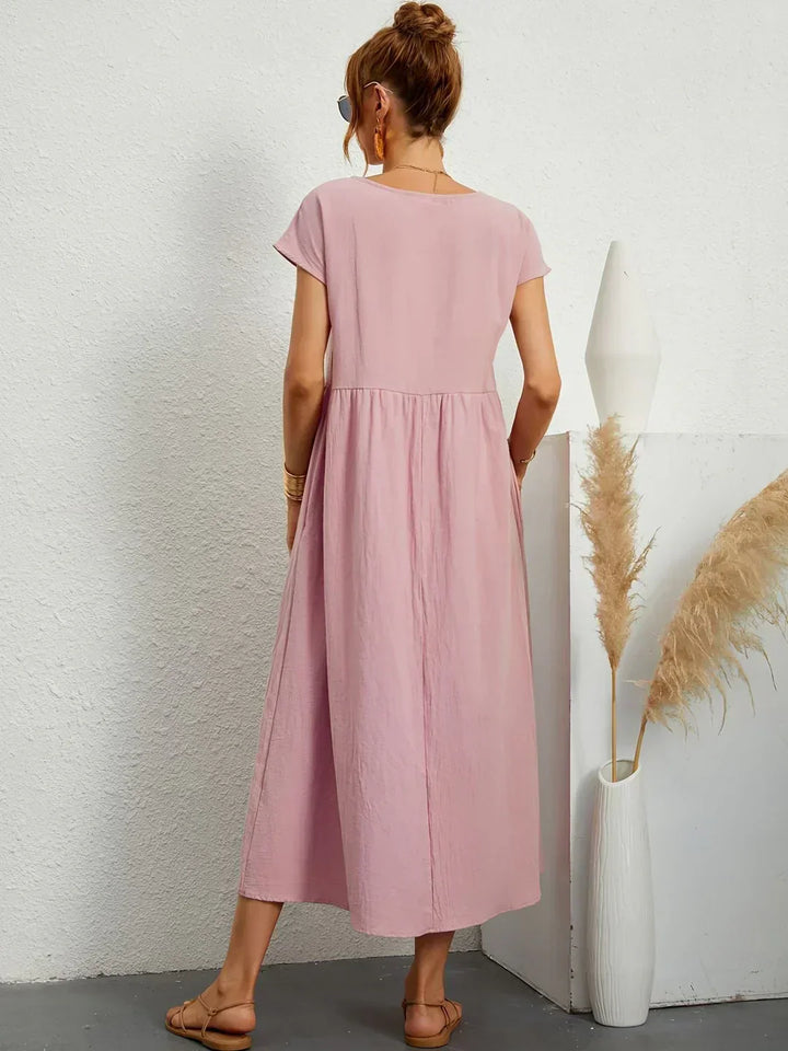 Xenia Classic Pleated Midi Dress
