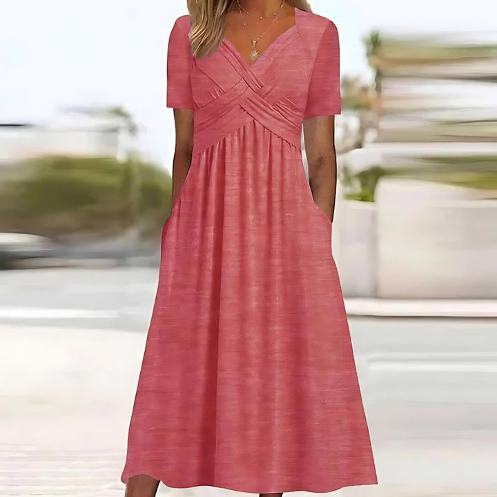 Valery Elegant A-Line Midi Dress