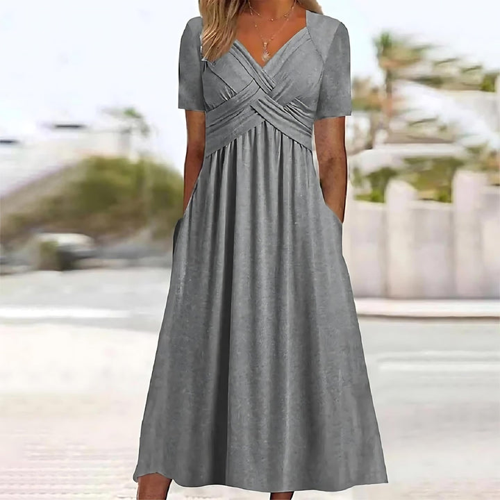 Valery Elegant A-Line Midi Dress