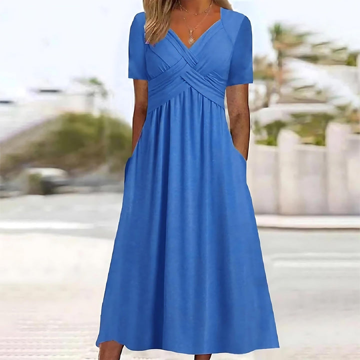Valery Elegant A-Line Midi Dress