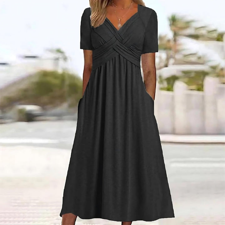 Valery Elegant A-Line Midi Dress