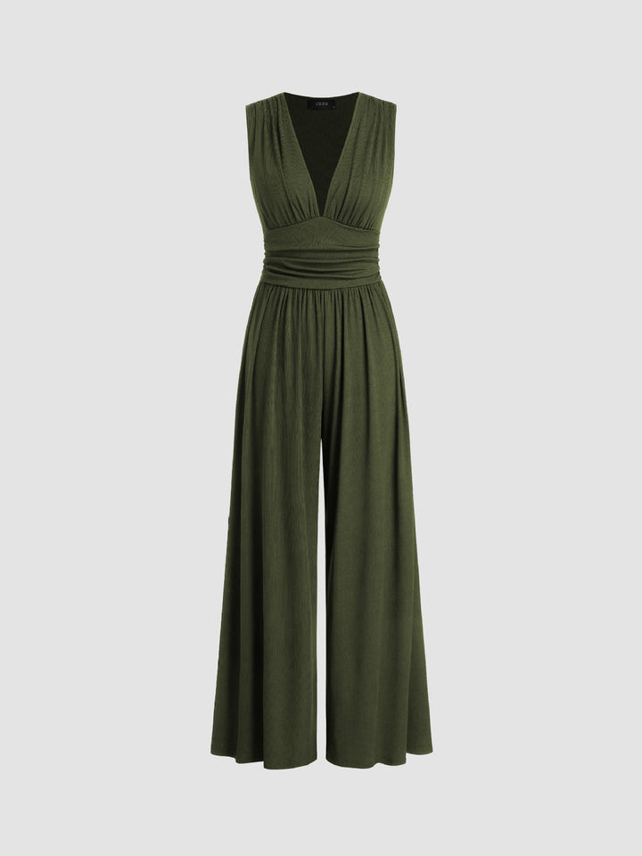 Ruby Chic Sleeveless Wide-Leg Jumpsuit
