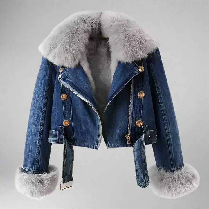 MONROE FUR COLLAR DENIM JACKET