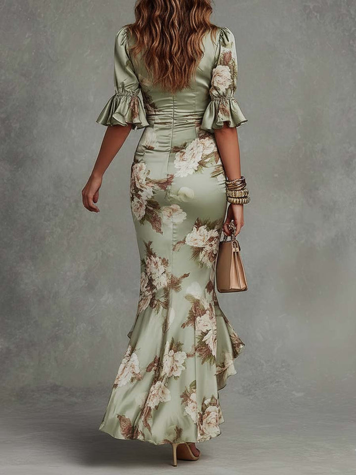 Courtney Elegant Floral Wrap Dress