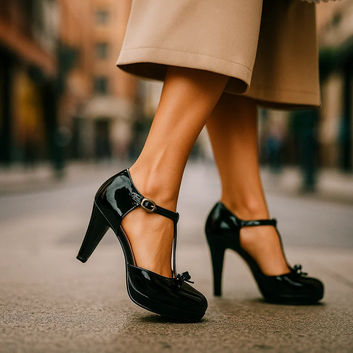 Gianna Bow-Tie Leather Heels