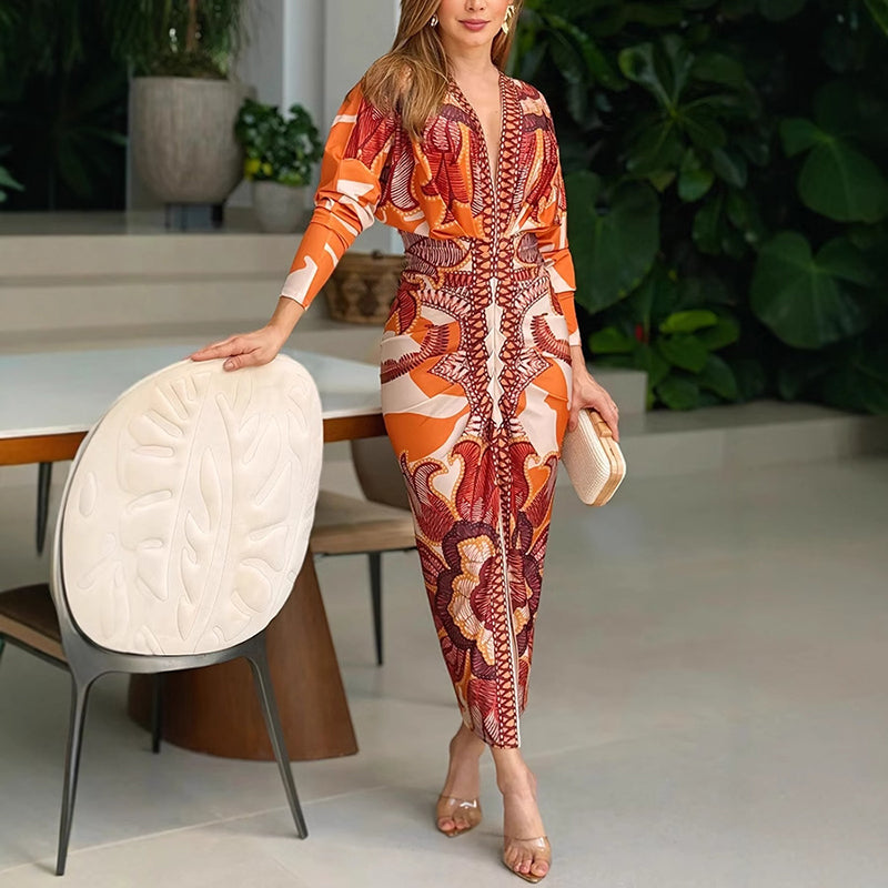 Kinsley Elegant V-Neck Dress